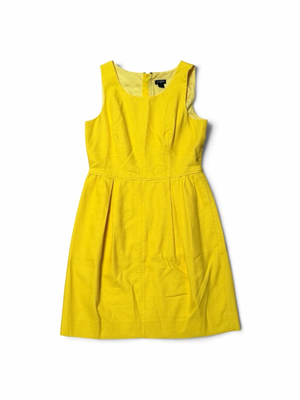 J. Crew Bright Yellow Sleeveless Fit-and-Flare Dress